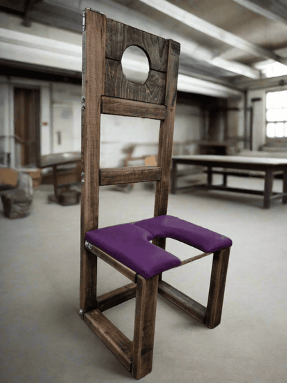 Explore Your Kinks with our Purple Bondage Chair - Perfect for BDSM Enthusiasts