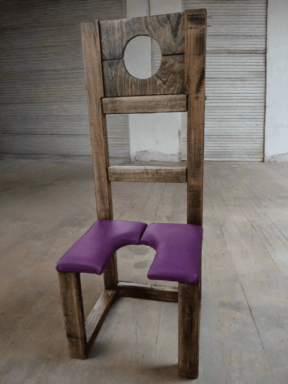 Explore Your Kinks with our Purple Bondage Chair - Perfect for BDSM Enthusiasts