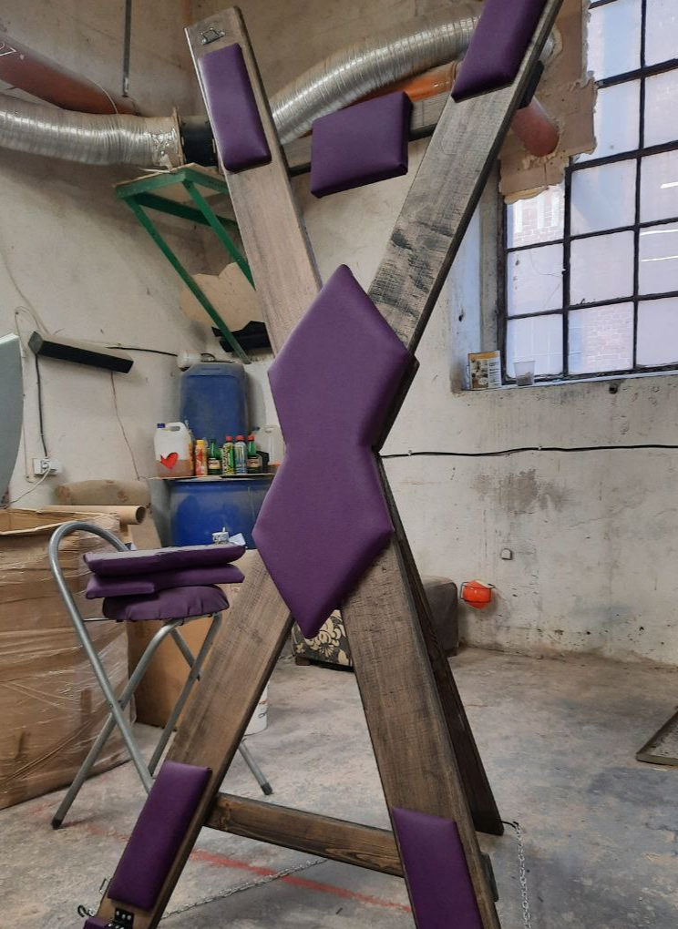 Custom BDSM Furniture - St. Andrews Cross for your Dungeon or Playroom without footrest