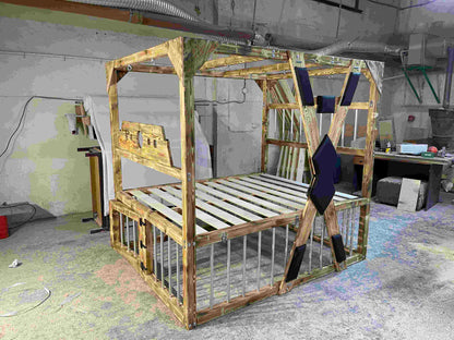 Universal King Sizel BDSM Bed with Removable Cross for Love Pleasures - Strong Crossbars for Support