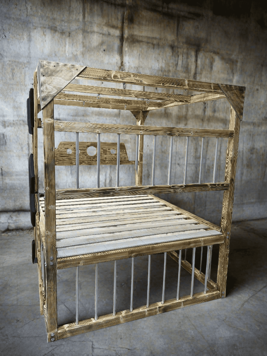 Bedroom Playground Queen Size BDSM Bed with Removable Cross for Love Pleasures - Strong Crossbars for Support