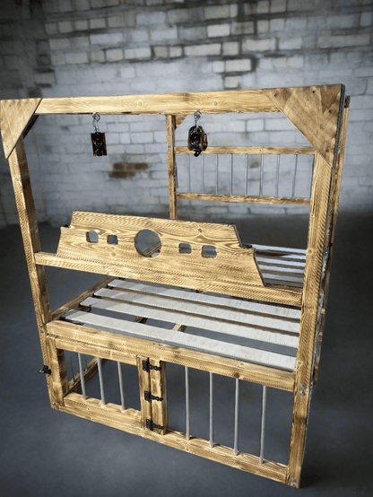 Bedroom Playground Queen Size BDSM Bed with Removable Cross for Love Pleasures - Strong Crossbars for Support