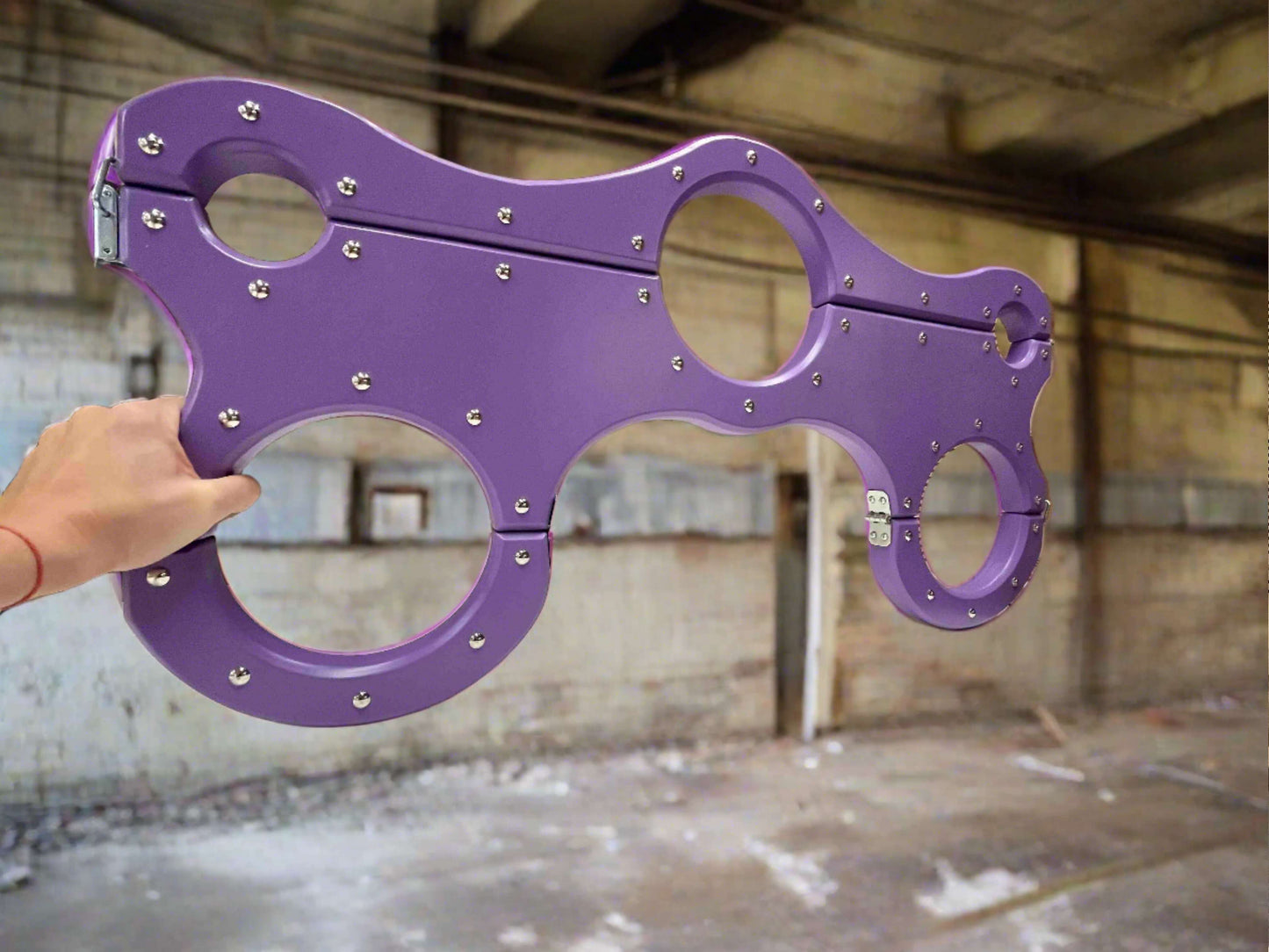 Purple BDSM shackles, bondage, Sex furniture, handcuffs