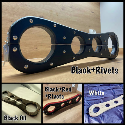 Menottes en bois noires + rivets - Équipement BDSM fabriqué à la main pour le jeu de fessée