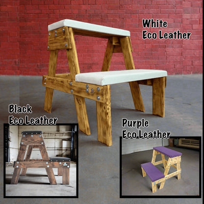 BDSM Wooden Soft Bench. Dungeon Spanking Equipment