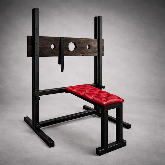 BDSM Stockade with Bondage Bench – Adjustable Steel Frame Pillory (2 - in - 1) - BDSMWoody