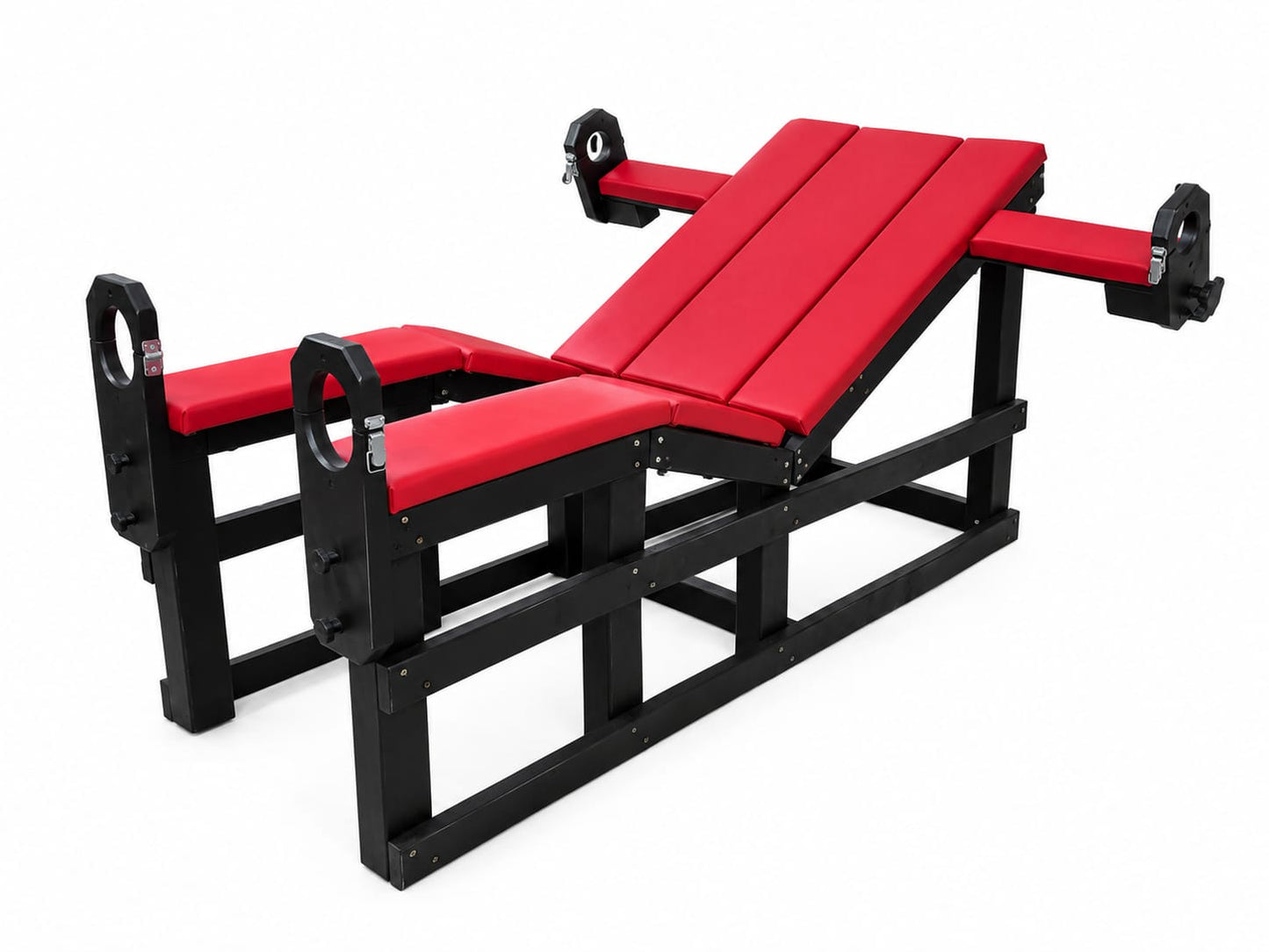 Eco leather BDSM bondage chair with removable cuffs