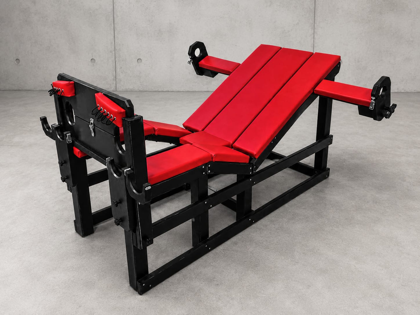 Adjustable BDSM bondage chair made from solid pine wood