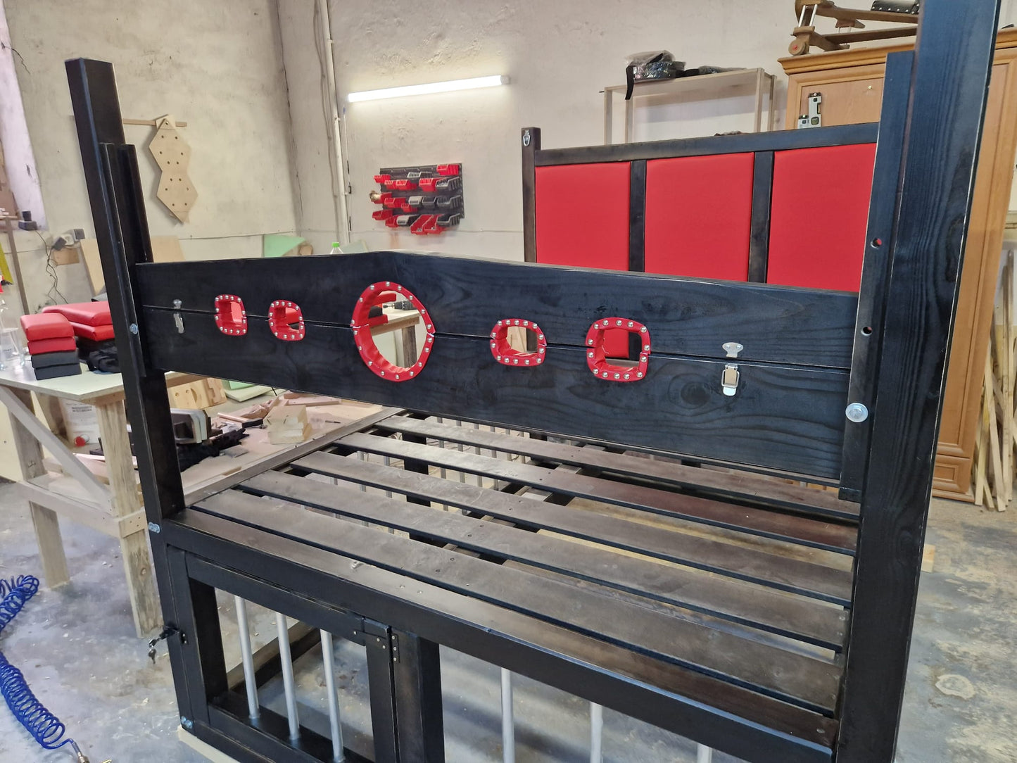 BDSM Wooden Bed with Cage – Solid Wood, Custom Sizes - BDSMWoody