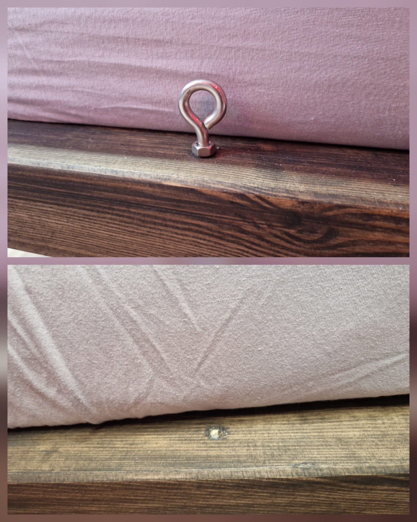 Wooden Canopy Bed – Handmade Solid Pine Frame with Padded Headboard - BDSMWoody