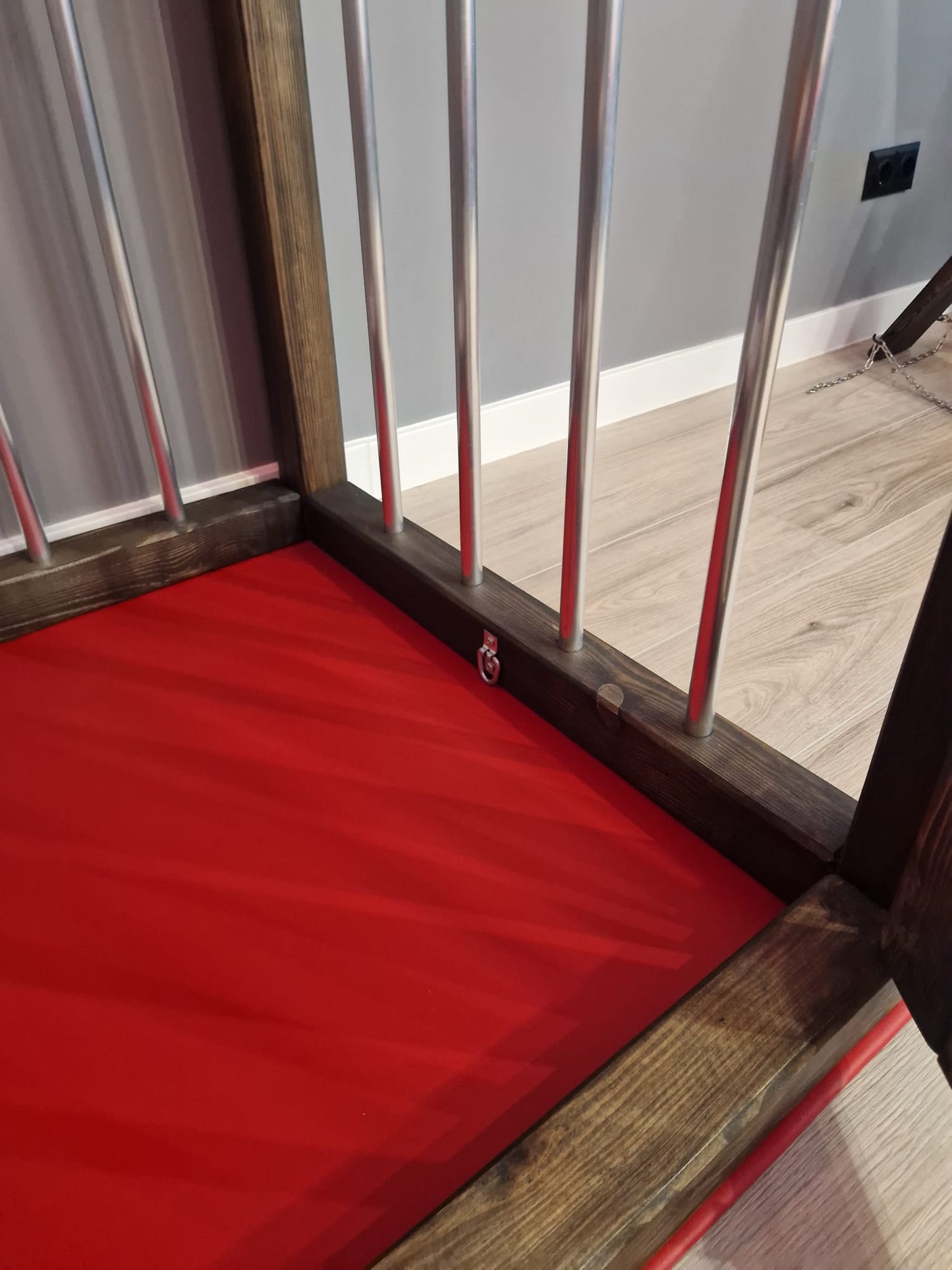 Wooden Vertical Cage with Lockable Door – Pine & Metal Bars - BDSMWoody