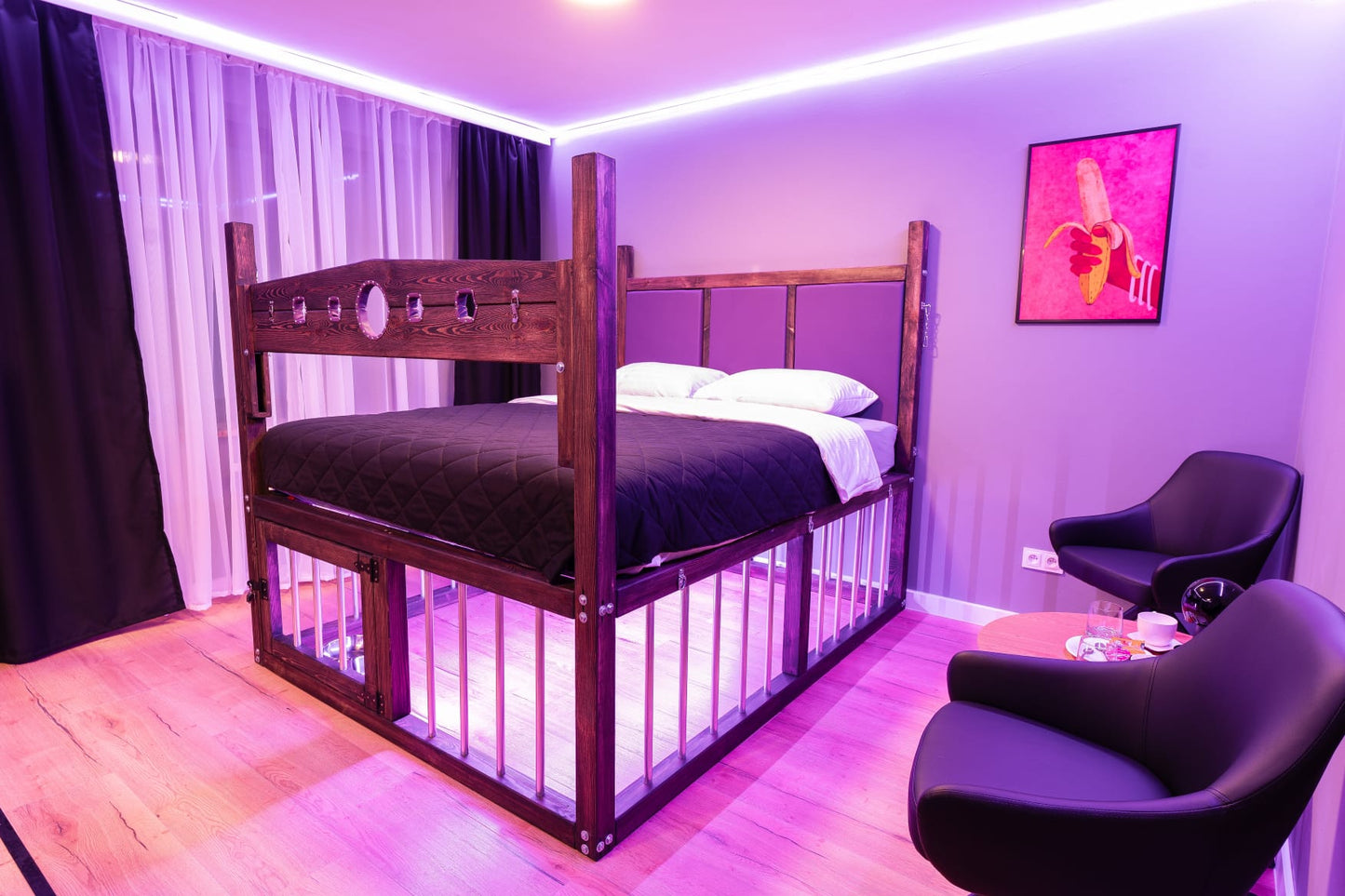BDSM Bed with Underbed Cage - BDSMWoody