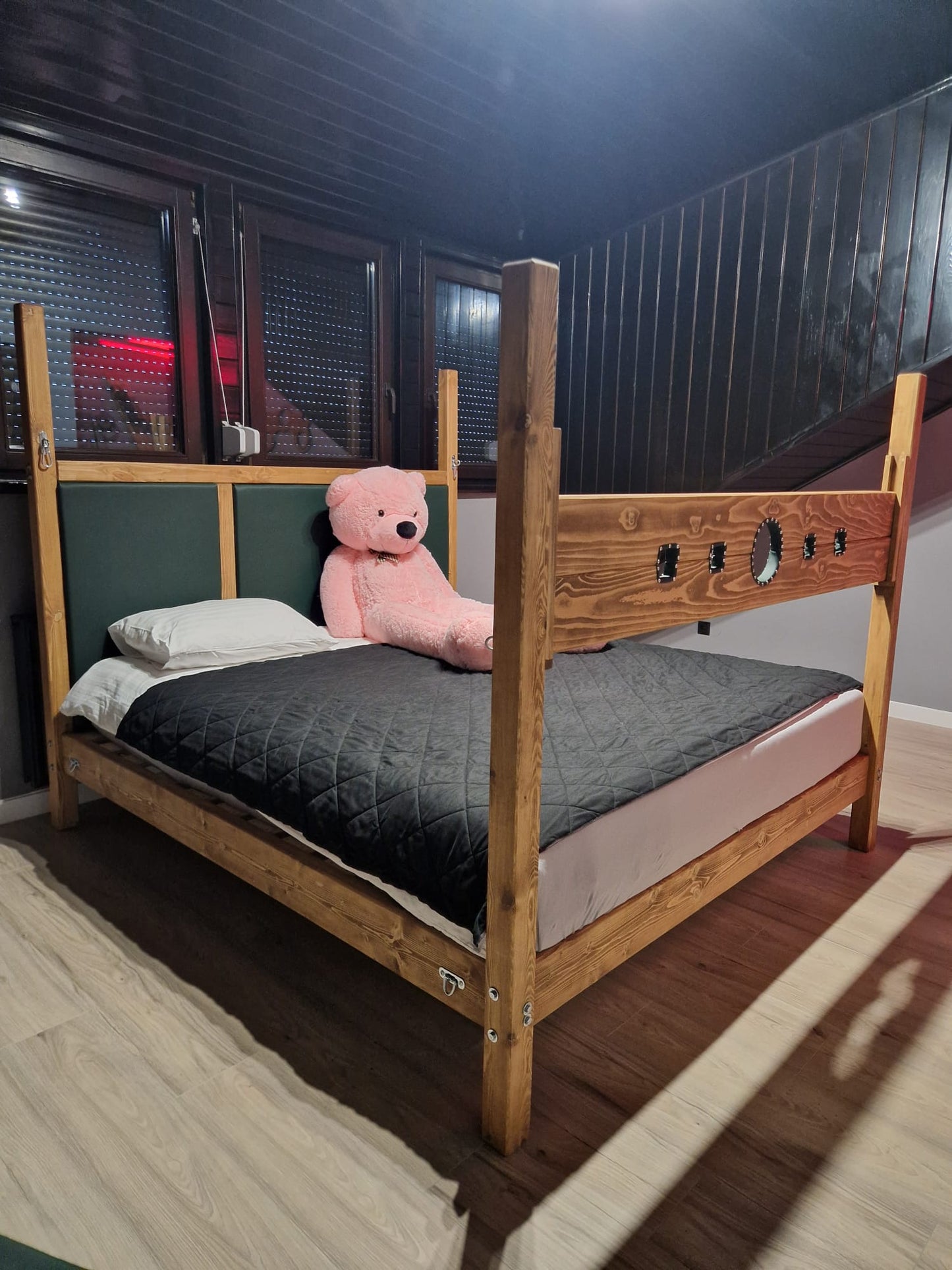 BDSM Canopy Bed with Hidden Restraint System - BDSMWoody