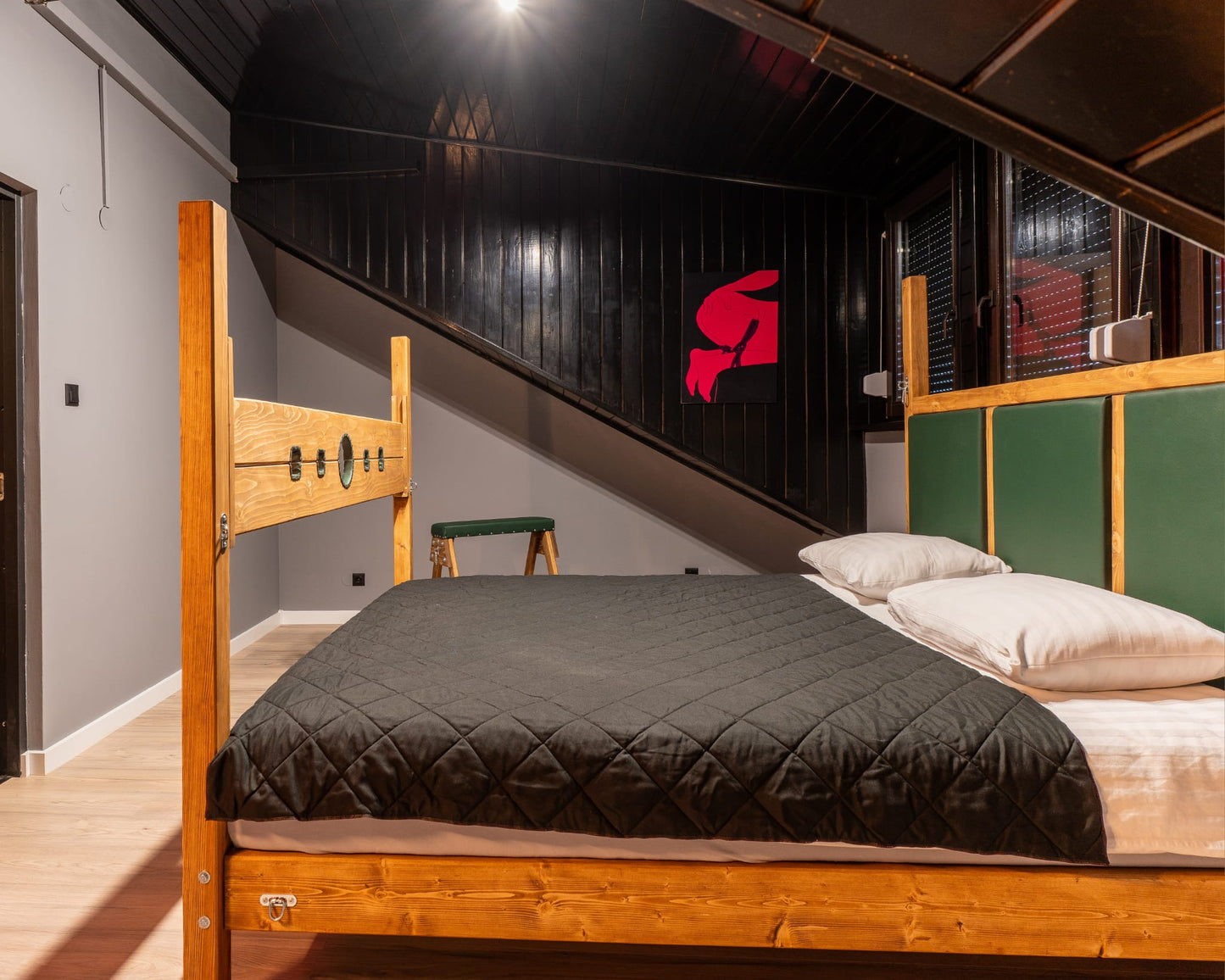 BDSM Canopy Bed with Hidden Restraint System - BDSMWoody