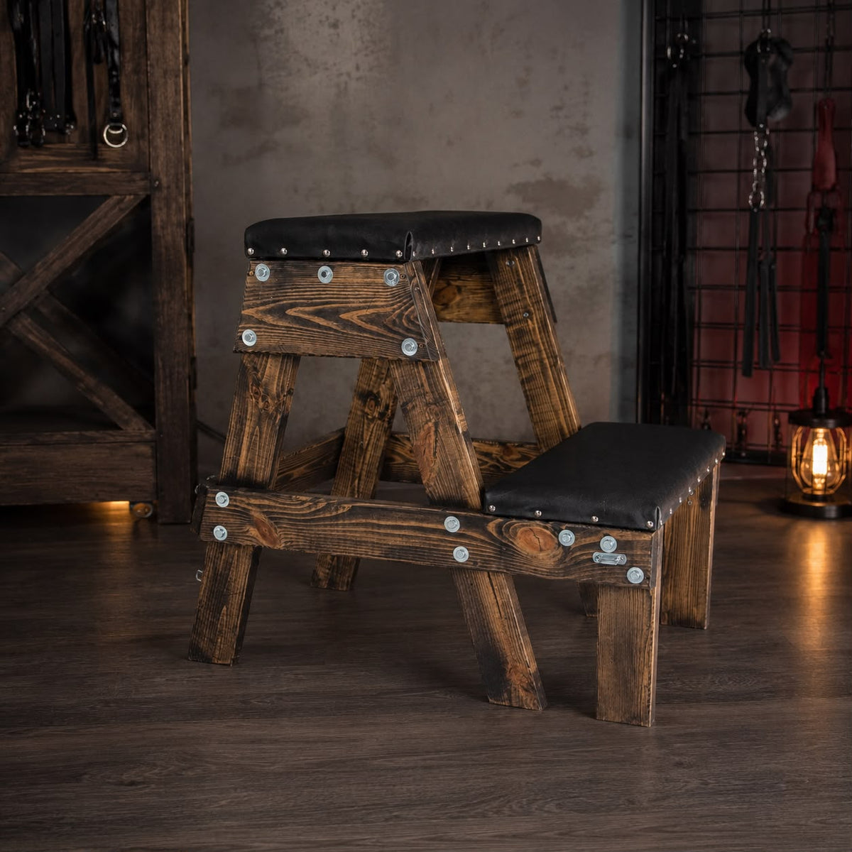 Handcrafted Wooden BDSM Bench – Soft Padded Spanking Furniture - BDSMWoody