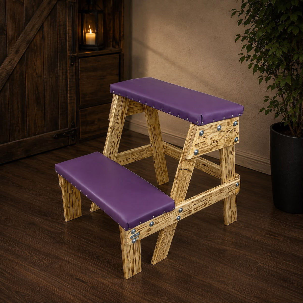 Handcrafted Wooden BDSM Bench – Soft Padded Spanking Furniture - BDSMWoody