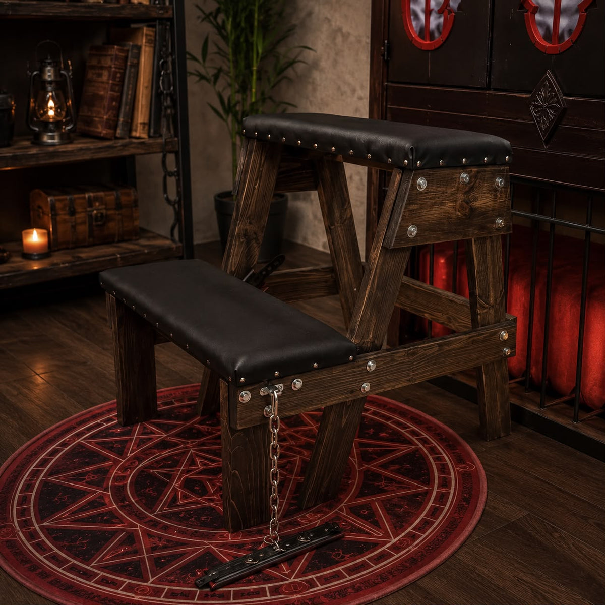 Handcrafted Wooden BDSM Bench – Soft Padded Spanking Furniture - BDSMWoody