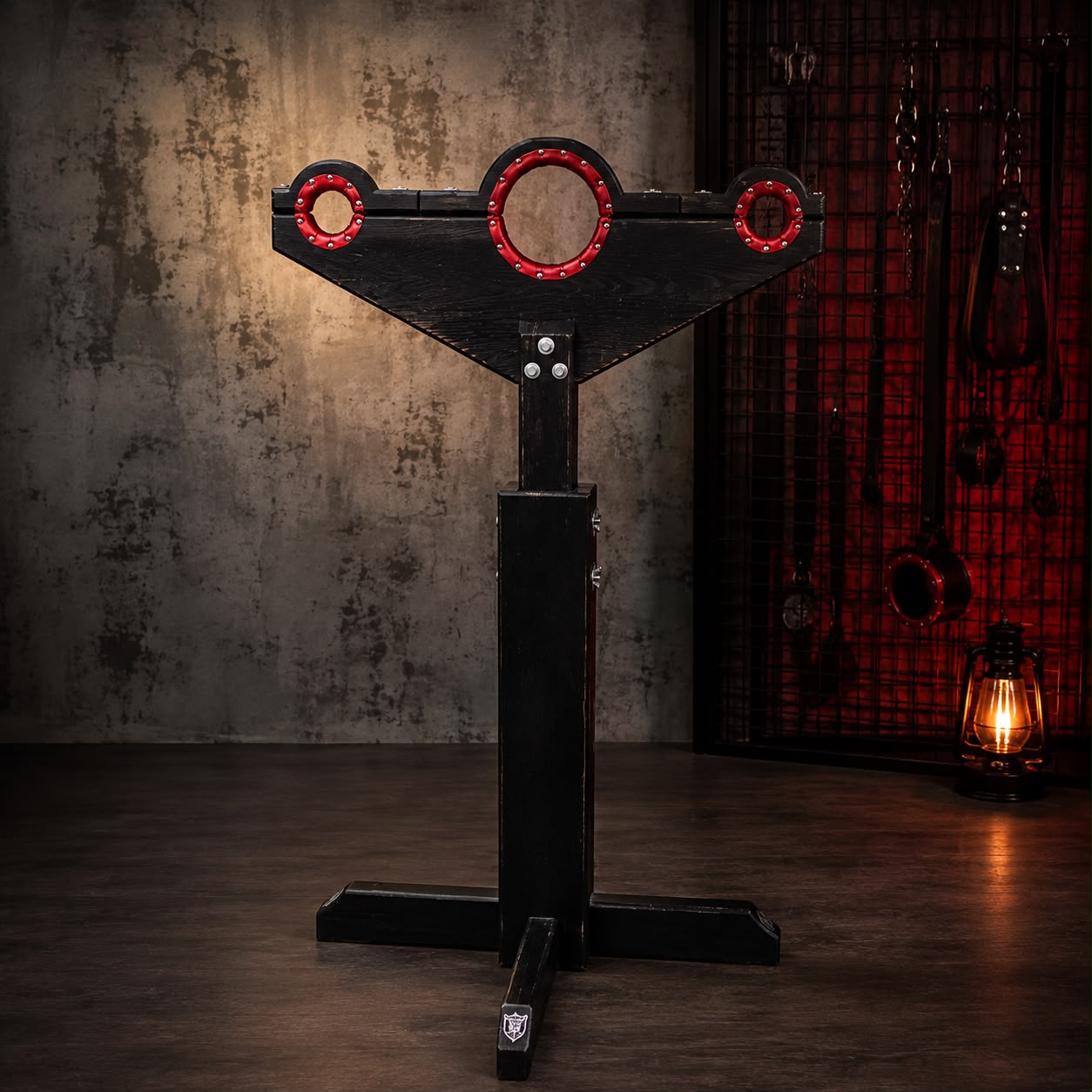 Shackled Delight : poteau en bois pour fixation et jeu BDSM 