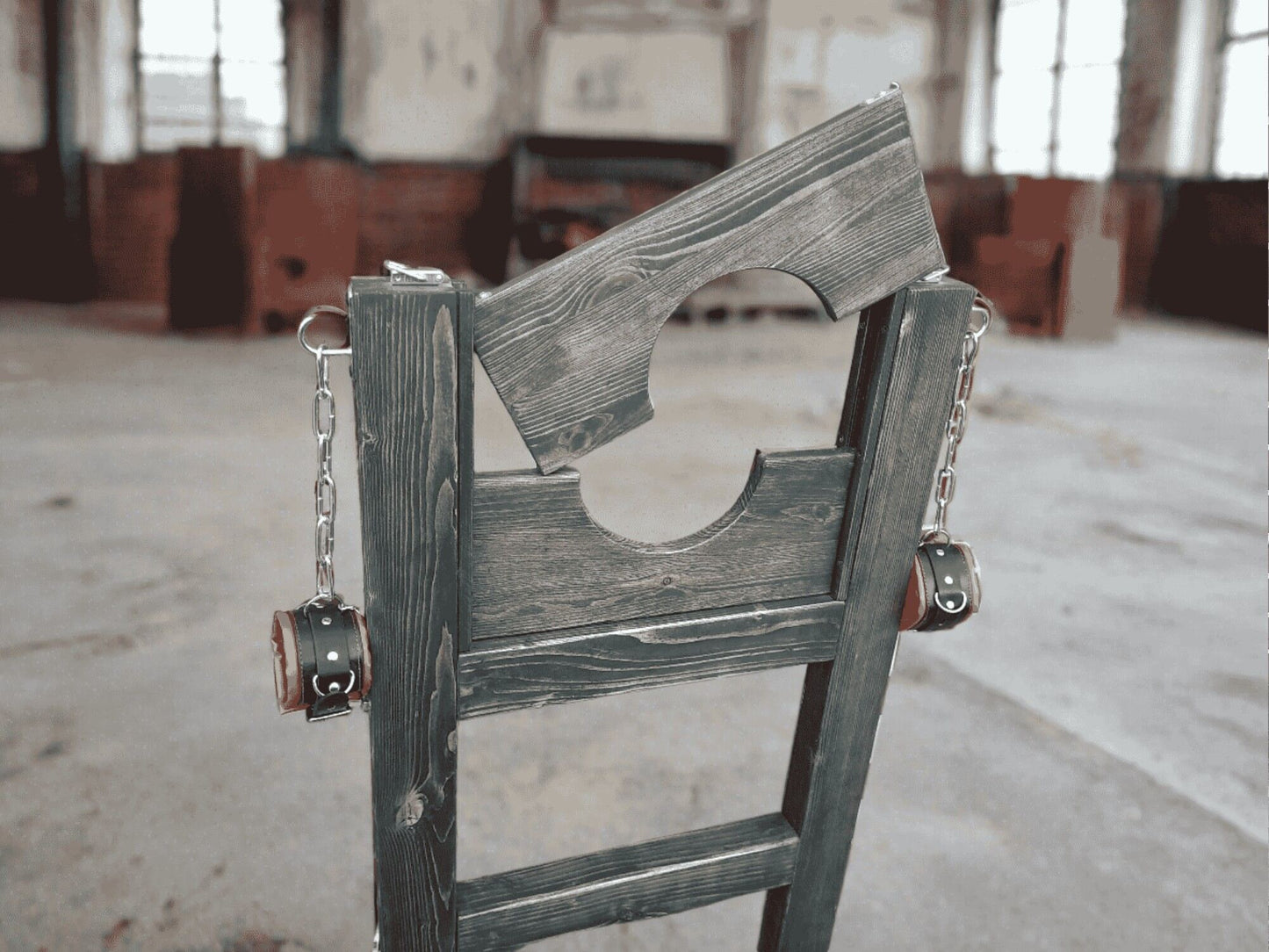 Bondage Chair with cuffs, fetish BDSM Chair.