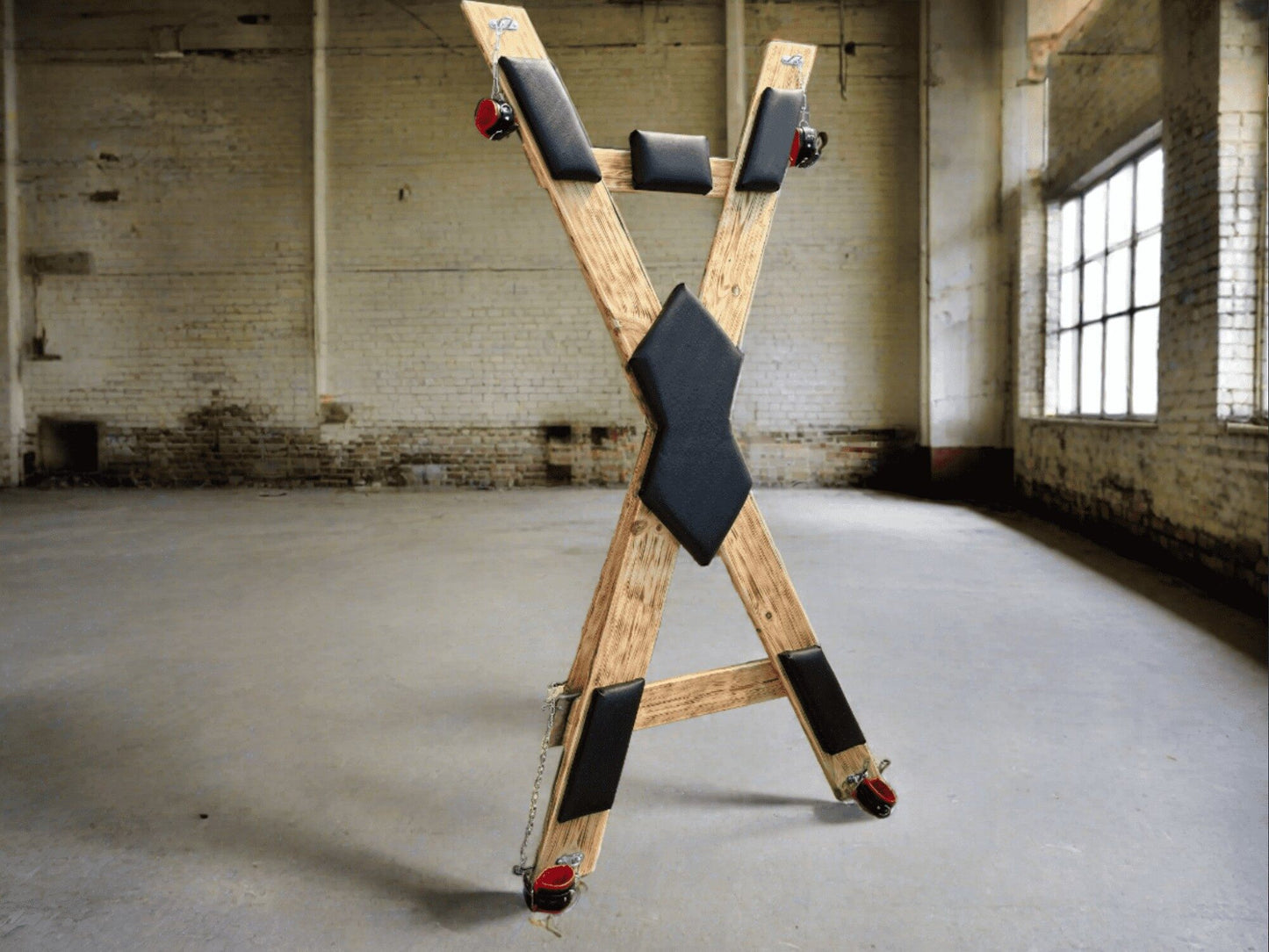 Custom BDSM Furniture - St. Andrews Cross for your Dungeon or Playroom without footrest