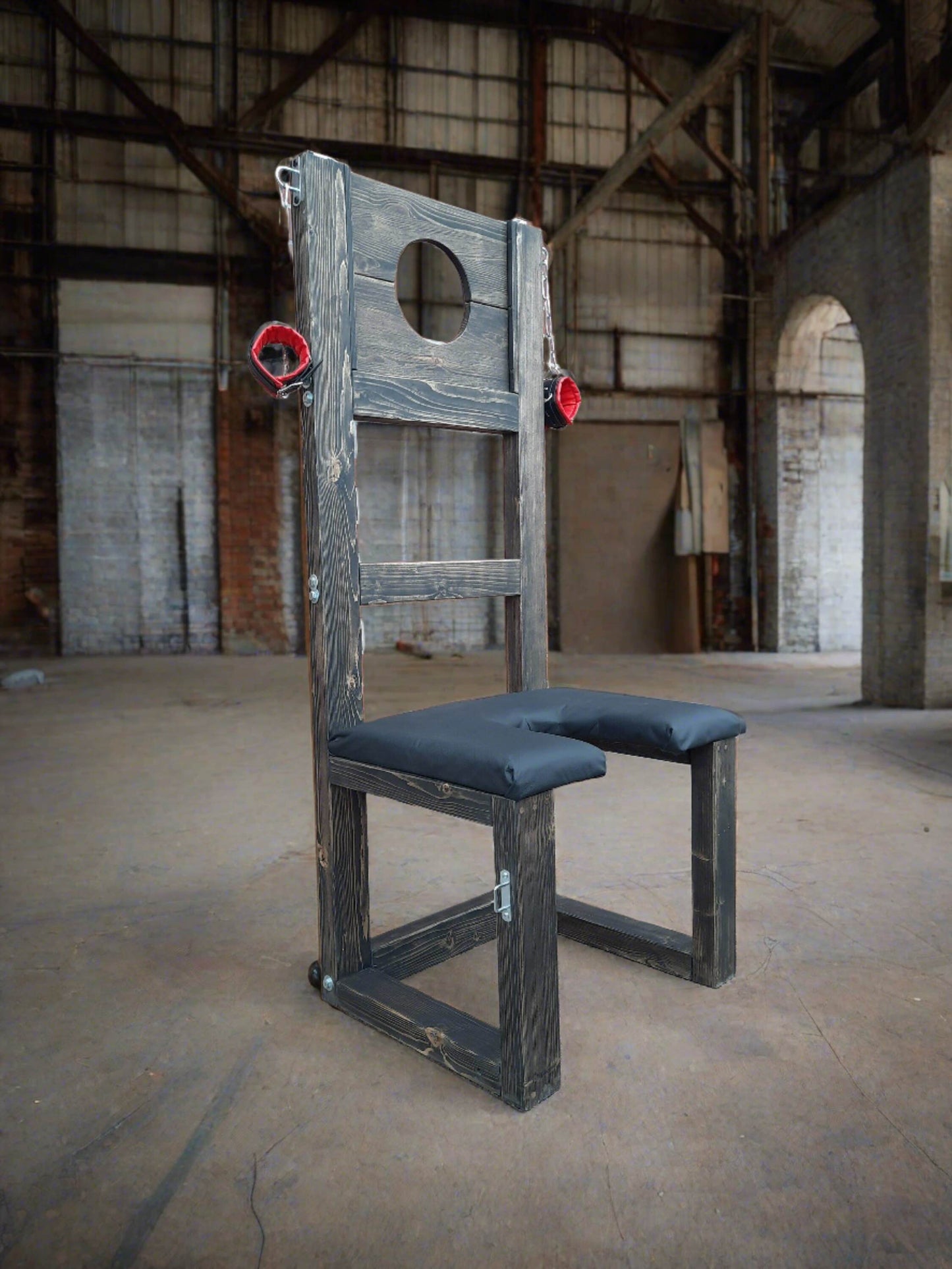 Bondage Chair with cuffs, fetish BDSM Chair.