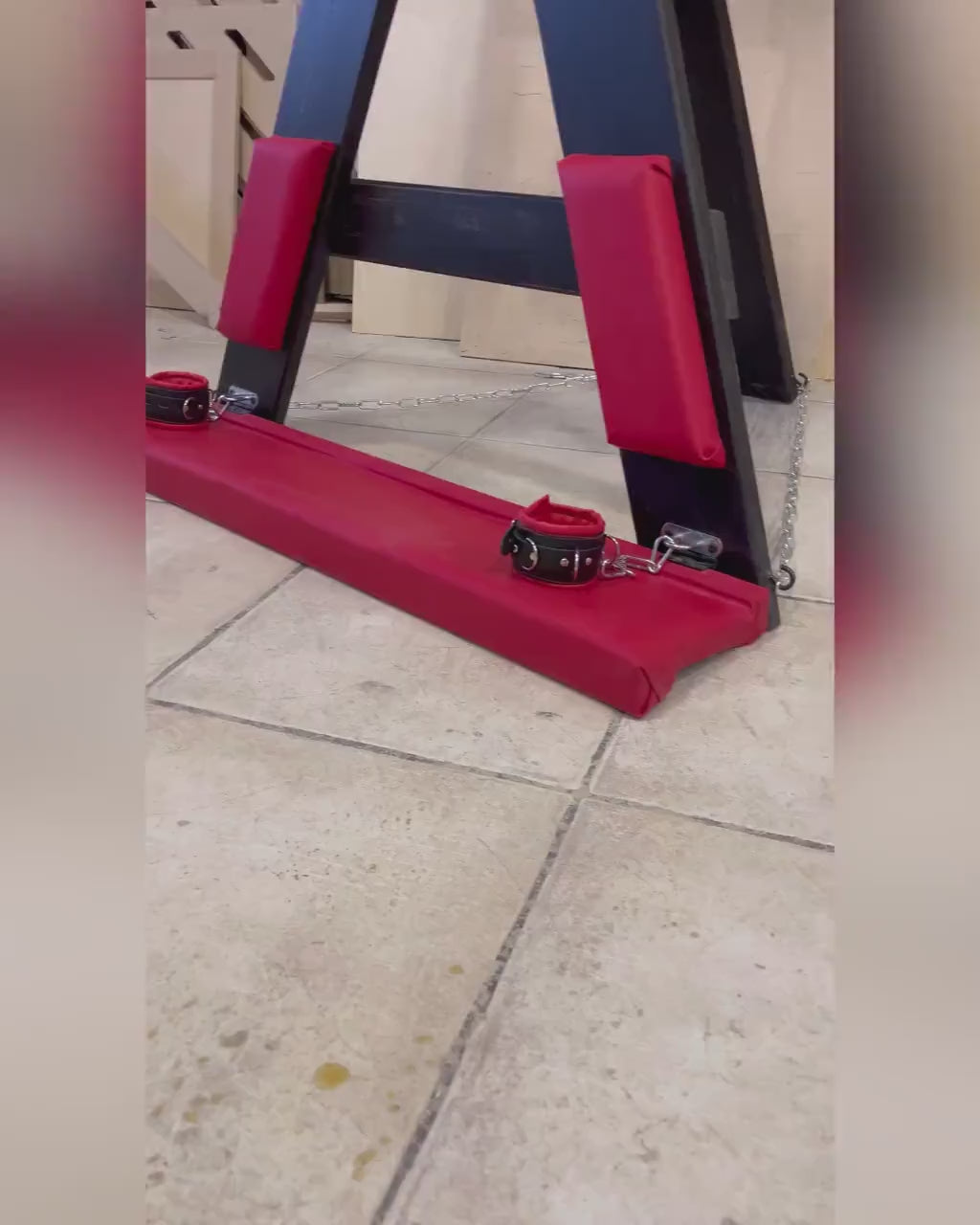 St. Andrews Cross without footrest BDSM dungeon or secret room furniture bondage whipping punishment