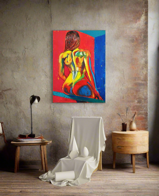 GYM Girl Erotic Painting by Nicola Dudich